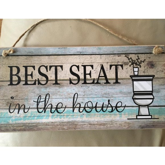 Farmhouse Bathroom Sign Funny Decorative Rustic Cottage Wooden Bath Wall Decor - Picture 1 of 10
